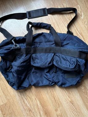 VTG eddie bauer ebtek duffel gym bag nylon blue made in USA